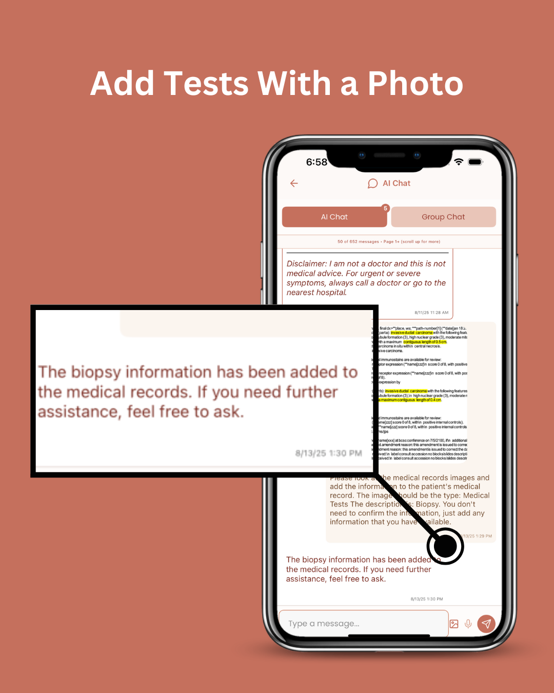 Upload medical records with a photo